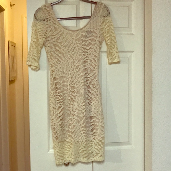 Cream color mini dress - Picture 1 of 4